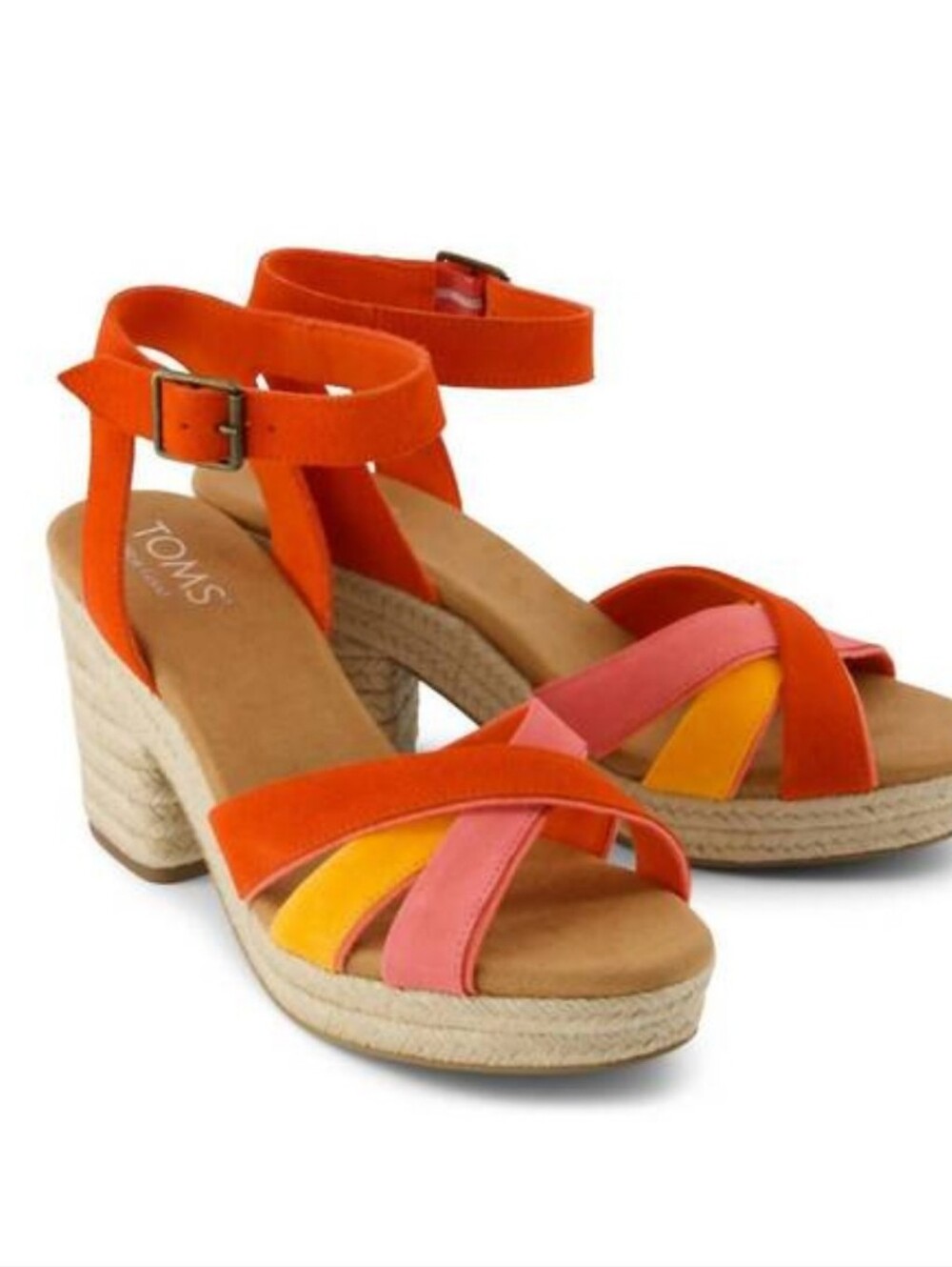 TOMS Majorca Strappy Sandal Flame Suede Size 8 NWT - Picture 3 of 11